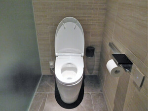 ふちなしトイレの特徴。縁がないデザインで、掃除が簡単で衛生的。汚れが溜まりにくく、清潔さを保ちやすい便器です。