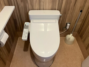 清潔で使いやすい最新トイレのリフォーム例。節水性能やお手入れのしやすさ、快適なデザインを両立した空間づくりを紹介しています。