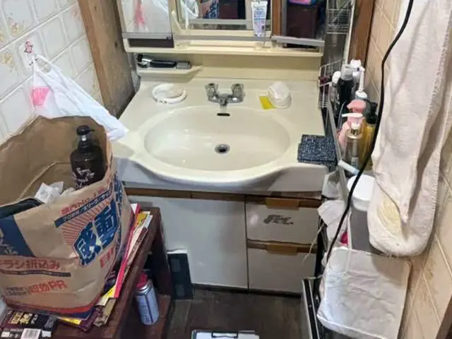 洗面化粧台 下部 Before写真