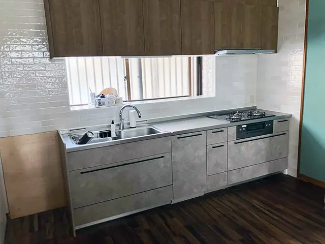 クリナップ・ステディアを設置したキッチン取替え工事後の様子｜沖縄の住宅改修施工事例